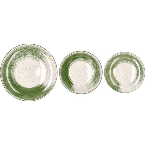 Regalo Italiano Servizio Piatti Cody 18 Pz Porcellana Verde