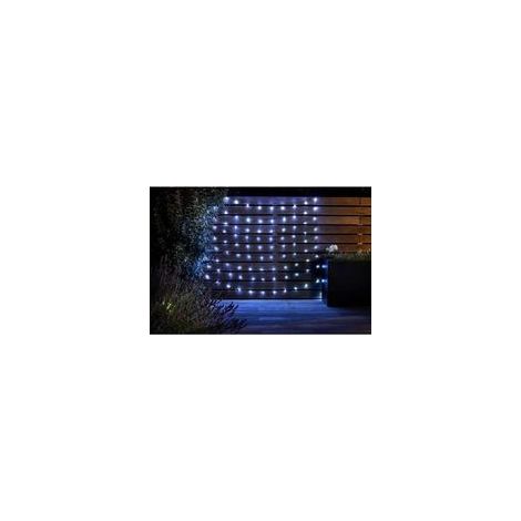 100-teilige Solar-Lichterkette, 21,8 m, Kaltweiß, LED-Lichterkette für den Außenbereich, geeignet für Garten und Terrasse (1/5)