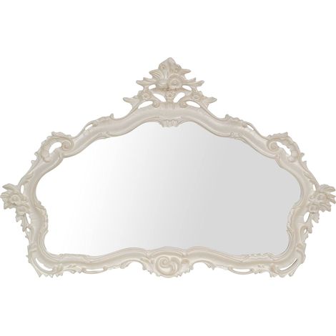 Miroir d'entrée Cadre Baroque Blanc 109 x 70 cm Miroirs décoratifs muraux Miroir Baroque Miroir Antique (1/3)