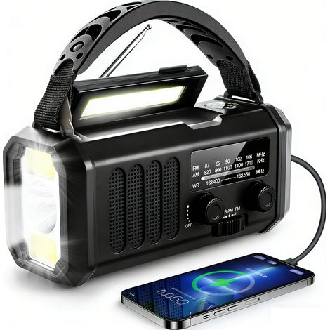 20000mAh hand-cranked solar-powered radio flashlight reading light - 20000mAh hand-cranked solar-powered radio flashlight reading light (1/5)