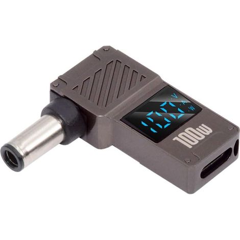 Adaptateur d'alimentation 20 V 5 A PD 65 W pour Ordinateur Portable, Affichage LED Intelligent USB-C Type-C, entrée vers Sortie 100 W, Prise Jack CC 7,4 x 5,0 mm (1/5)