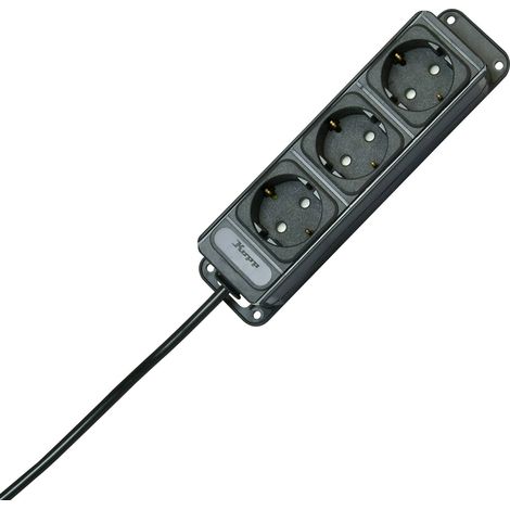 Multiprise 3 prises 127015013 – Longueur 213.5 mm – Câble 1.40 m – Puissance 3680 W – Sécurité enfants – Montage à visser – Kopp - W949841