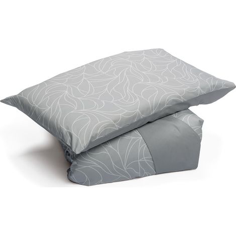 Housse de Couette lit Simple 1P avec taie d'oreiller Vague Perle 100% Coton, Made in Italy (1/4)