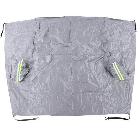 Protection de pare-brise imperméable et anti-neige, grande couverture universelle avec bandes réfléchissantes, grise (1/5)