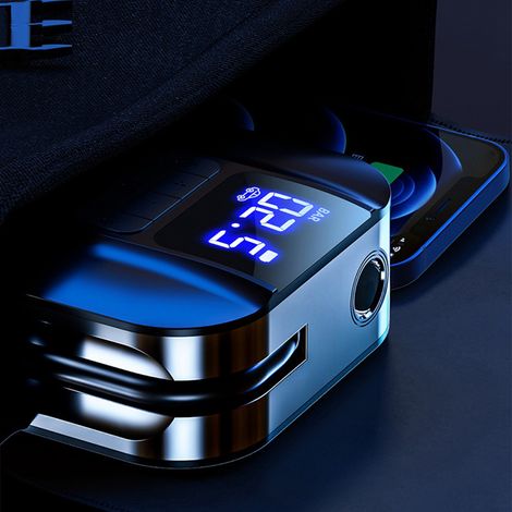 (Exklusiv in Südostasien erhältlich) Neue kabellose Auto-Luftpumpe A7, Mini-tragbare Pumpe mit Digitalanzeige, Fahrradpumpe mit Druckschlauch (1/5)