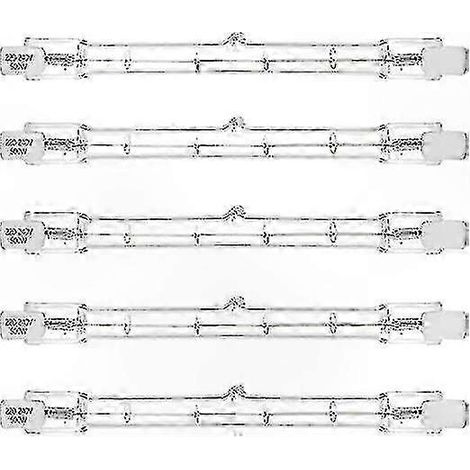 5er-Pack lineare Halogenlampen R7s 500W, Flutlicht, J118-Sockel, doppelseitig, erhöhte Sicherheit, Länge 118 mm (1/5)