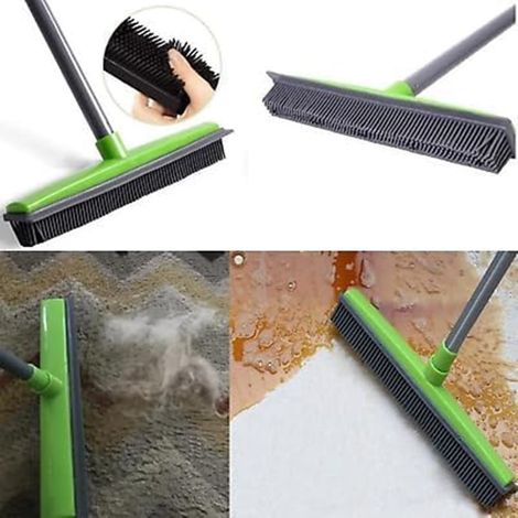 TrAdE Shop Traesio - Scopa In Silicone Cattura Polvere Peli Capelli Tappeti Antiurto Non Rovina Mobili Battiscopa - (1/5)