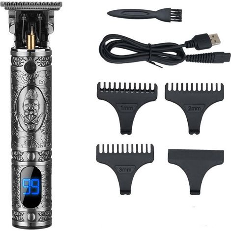 Tondeuse à cheveux professionnelle à écran numérique pour hommes, tondeuse à cheveux électrique en T pour enfants et familles (1/5)