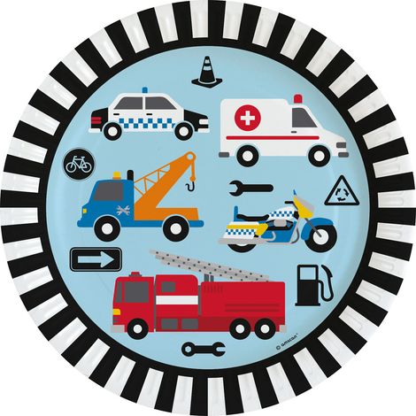 Piatti di carta "On the Road" da 23 cm, 8 pezzi.