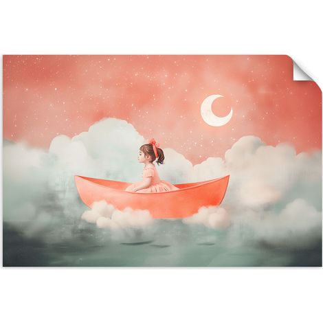 Selbstklebendes Poster – Wandsticker Bilder für das Kinderzimmer Waldtiere Natur Beige 60x40 cm