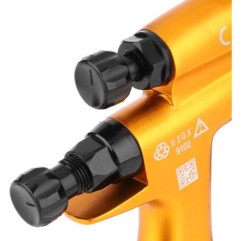 Pistolet à peinture à pulvérisation fine et à haute atomisation, respectueux de l'environnement, de 1,3 mm de diamètre, avec application de couche de finition par gravité. (1/5)
