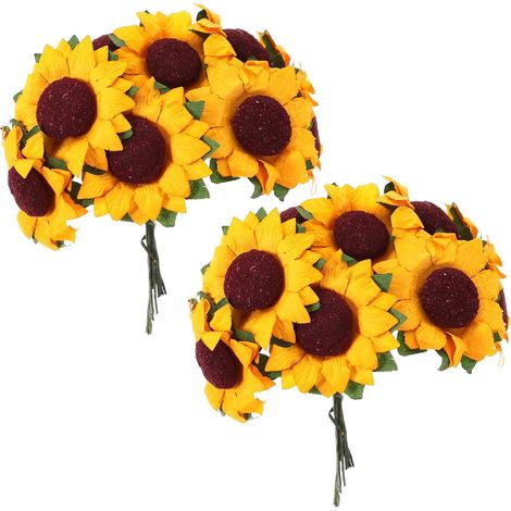 Bouquet Aspect Réaliste Artificiels en Papier de 100 Tournesols pour Décoration de Scène et Créatifs (1/5)