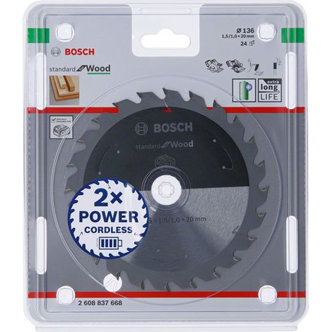 BOSCH PIŁA TARCZOWA STANDARD WOOD ACCU 136x20x24z