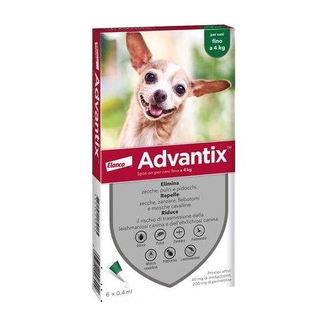 ANTIPARASSITARIO ADVANTIX CANI ELANCO - KG  0/4 CF=PZ 6- 1 confezioni
