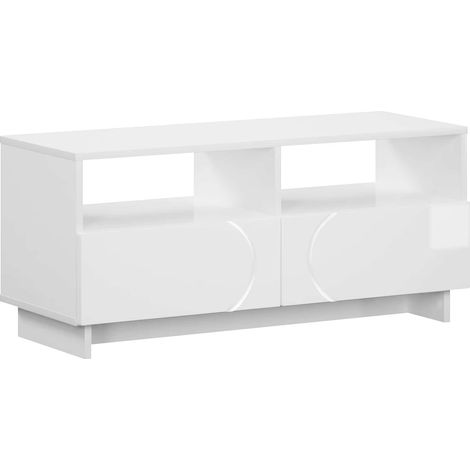 TV Stand 90 x 34.5 x 40 cm High Gloss White Engineered Wood vidaXL (1/5)