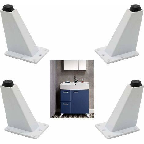 Ahlsen Aluminiumlegierung, 4 Stück, verstellbare Füße, Möbelbeine, Küchenbeine, Arbeitsplatte, Bar, TV, Schreibtisch, Tischbeine, Füße, Möbel, Sofa, Tisch, Schrank, Regale (weiß 10 cm) (1/5)