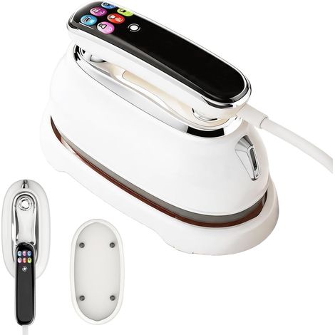 Mini Fer à Repasser Vapeur, 2-en-1 Défroisseur de Voyage Portable, Réservoir d’Eau 160 ml et Écran LED, 5 Modes de Repassage et Auto-Nettoyage, 1300W Petit Défroisseur à Main pour Maison et Voyage (1/5)
