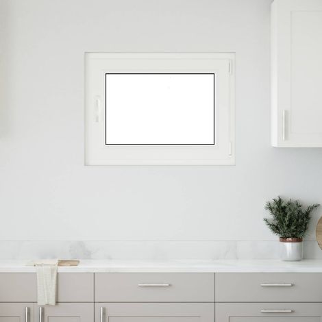 Kellerfenster RISOR Weiß 80 x 50 cm PVC und Glas
