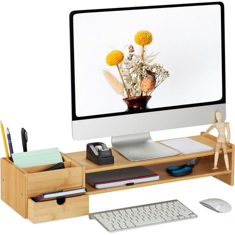 Soporte de pantalla de bambú