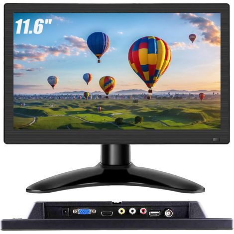Portable 11,6' Moniteur IPS HD 1920 x 1080P Plug and Play LED moniteur avec VGA/BNC/HDMI/AV/USB/DC entrée pour PC, Raspberry Pi, caméra de sécurité (1/5)