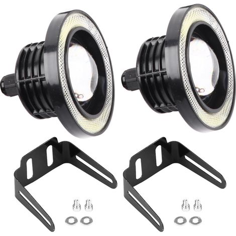 Lot de 2 feux de jour LED COB 10W à œil d'ange universels, antibrouillards pour voiture (3.0 pouces) (1/5)