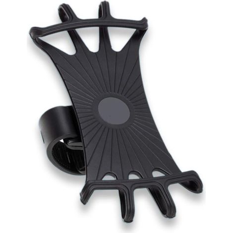 Support de téléphone de vélo en deux parties, support de vélo pour guidon, support de téléphone de vélo en silicone réglable pour smartphone (noir) (1/4)