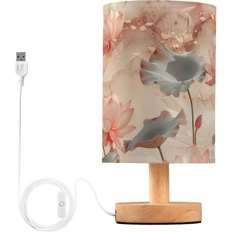 Washpainting - Petite lampe de table chevet en forme nénuphar Or (1/5)
