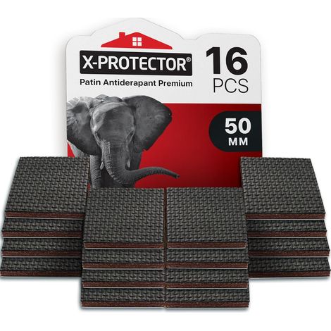 16 - Patin antidérapant - Tampon caoutchouc - Protection plancher et meubles - Adhésif robuste 2 couches - Pour salon et chambre - Noir - 50mm (1/5)