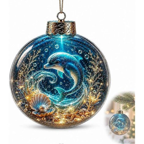 Ocean Christmas Ornament - Glowing Marine Display Ball for Festive Tree Decor (1/3)
