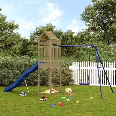 Aire de jeux d'extérieur,Maisonnette de jeu,Maison enfant bois de pin imprégné BDXN82881 (1/5)