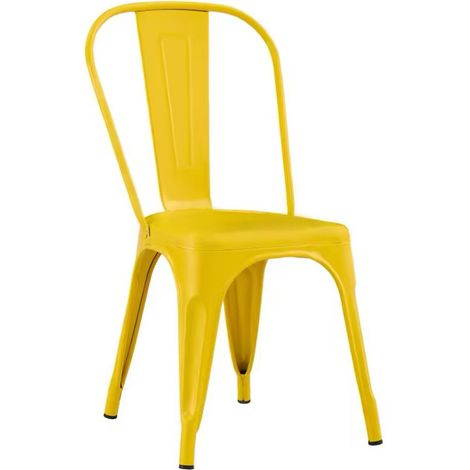 ORION91oficial® - Silla Acero BETA Amarillo Fresnia Apilable (85x43x45 cm) Estilo Industrial, Convertible a Taburete, Comedor, Hostelería, Oficina, Salón, Teletrabajo, Cocina - spaziOrion91 - Unidad (1/5)