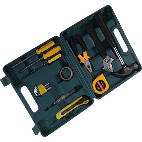 Werkzeugset für Auto- und Haushaltsreparaturen, Werkzeugkasten, Kombi-Handwerkzeugset, großes 16-teiliges Set (1/5)