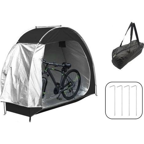 Funda para bicicleta - Tienda de campaña para bicicleta - Refugio para bicicleta - Refugio portátil y ligero para bicicleta - Tela Oxford 210D impermeable (Negro)