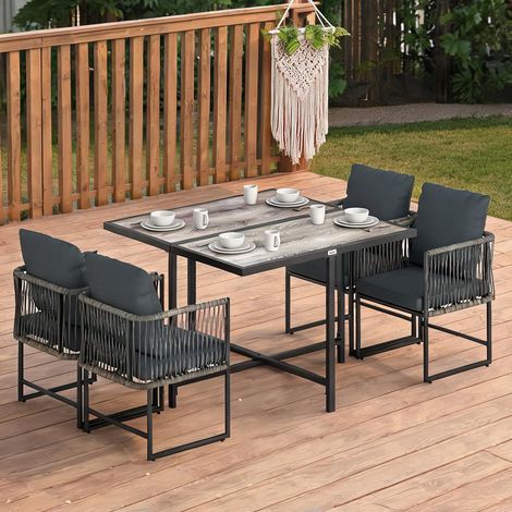 Salon de jardin en acier plastique 108 x 108 x 72,5 cm (1/5)