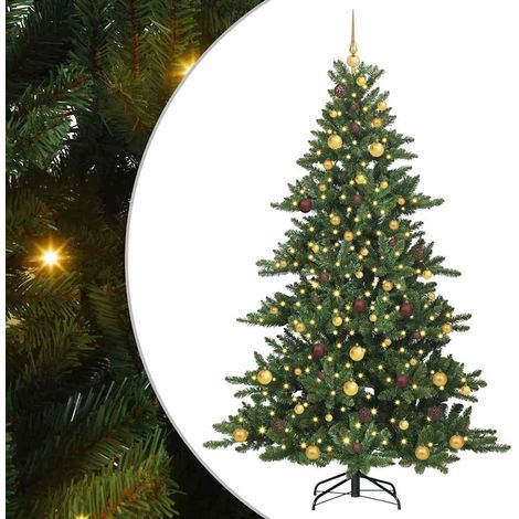Albero di Natale Artificiale con Rami Pieghevoli Verde 210 cm vidaXL (1/5)