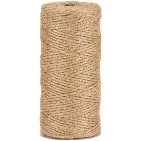 Ficelle de jute naturelle pour jardinage, loisirs créatifs et bricolage, 1,5 mm / 200 mètres