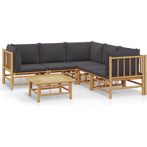 Maison Exclusive - 6-tlg. Garten-Lounge-Set mit Dunkelgrauen Kiss