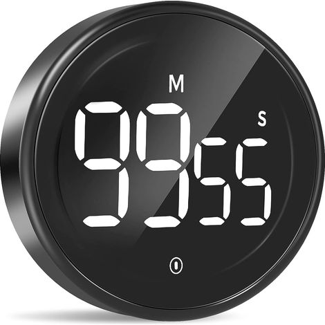 Minuteur Cuisine, Chronomètre Numérique Compte à Rebours, Noir (1/5)