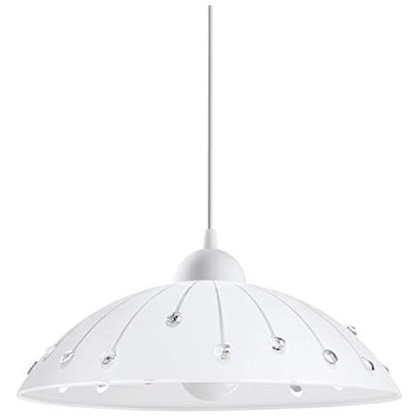 Lampadario A Sospensione Contemporaneo Vetro Policarbonato Bianco 1 Luce E27 (1/4)