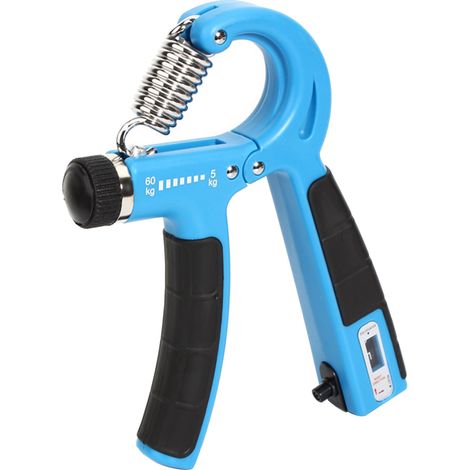 Entraîneur de force de préhension, civière de doigts Portable pour le renforcement musculaire et la récupération des blessures, bleu noir (1/5)
