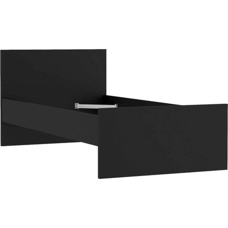 Dmora - Letto singolo Assar, Sommier per camera da letto, Giroletto per stanza, Struttura porta materasso, 197x96 h80 cm, Nero