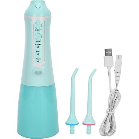 Irrigateur dentaire électrique portable ménager, nettoyeur dents à jet d'eau vert, usage familial (1/5)