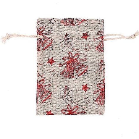 18 Jute-Weihnachtsgeschenktüten, Beutel mit Kordelzug und Jutefutter. Geeignet für Adventskalender, selbstgemachte Geschenktüten und Dekorationen. (1/5)