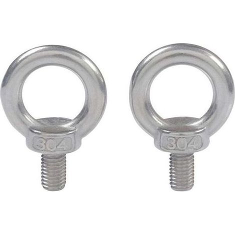 Boulon à œil M5x10 en acier inoxydable 304, vis à épaulement filetée extérieure pour levage et fixation mécanique (Lot de 10) (1/4)