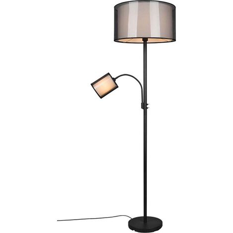 Deckenfluter Stehleuchte Standlampe Organza schwarz weiß Leseleuchte H 174 cm (1/5)