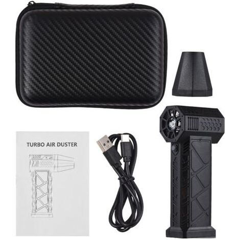 Ventilateur Portable Turbo 130000 Trs/min sans Fil pour Nettoyage Voiture Ordinateur Maison Vitesse Réglable avec Bec Aimanté et Sac de Rangement Batterie Rechargeable Intégrée - (1/5)