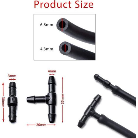 Kit de boquillas para limpiaparabrisas para Chrysler/Dodge Jeep Ram, manguera de 2 metros con conector 5303833AA-Crezuo-Crezuo (1/4)