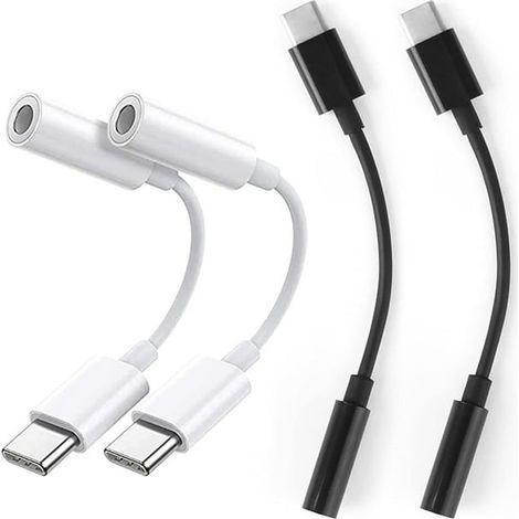 Adaptateur USB C vers Jack Audio 3.5mm 4 Pièces pour Écouteurs Téléphone Connecteur Casque USB Type C (1/5)