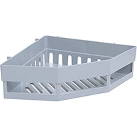 Porte-savon d'angle mural gris, étagère trépied de rangement pour salle de bain, sans jointure (1/4)