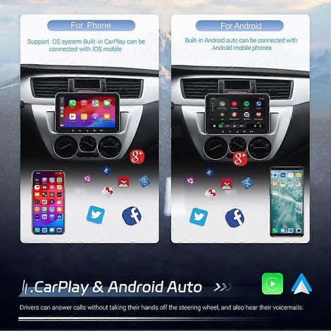 Autoradio 7 pouces pour Android (2 Go + 32 Go), lecteur multimédia 1-DIN, CarPlay sans fil, Android Auto, Wi-Fi, Bluetooth, radio FM - JBMEDIA (1/4)